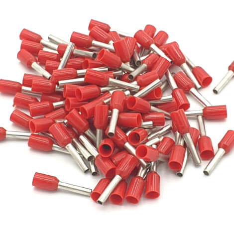 100 Stück 1 mm² isolierte rote Einzelkabelschuhe (1/2)