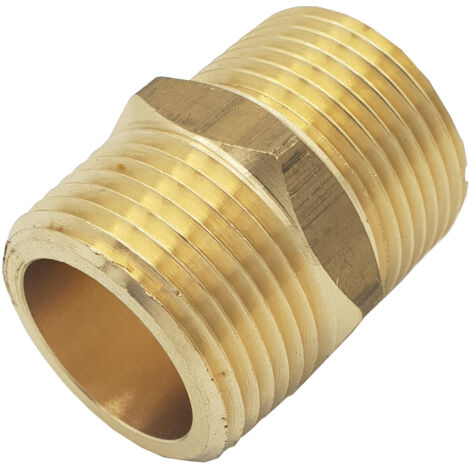 Messingnippel 1/2" NPT x 1/2" BSP M/M, amerikanisches Gewinde (1/2)
