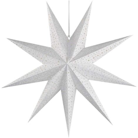 EMOS weiße Papier-Hängelampe mit Sternmotiv mit E14 Fassung, mit 3,2m Netzkabel, für LED-Lampe bis 25W, zum Aufhängen, DCAZ09 (1/5)
