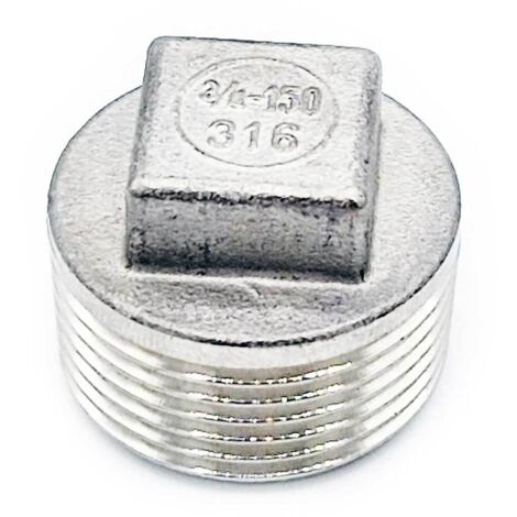 3/4"-Außengewindestecker mit Rand, Edelstahl (1/2)