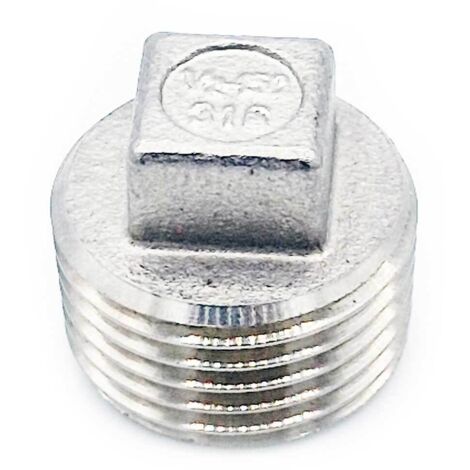 1/2"-Außengewindestecker mit Rand, Edelstahl (1/2)