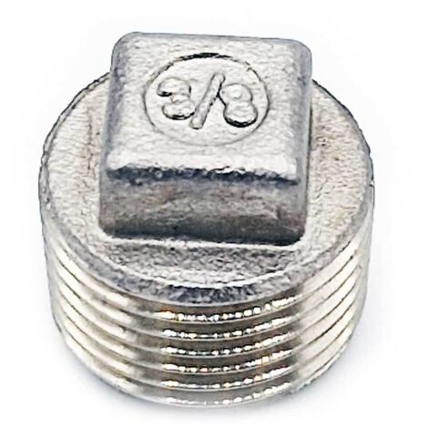 3/8"-Außengewindestecker mit Rand, Edelstahl (1/2)