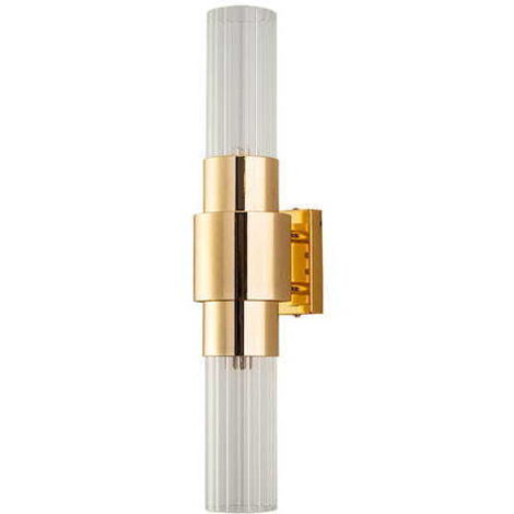 Glas & Messing – Wandleuchte mit einem Rohr – 45 cm Wandleuchte, goldfarbenes Messing (1/4)