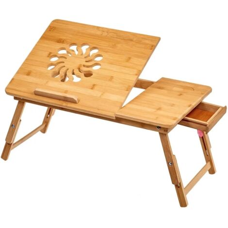 Laptoptisch fürs Bett, Belüftung, Tablet, Holz (8230)