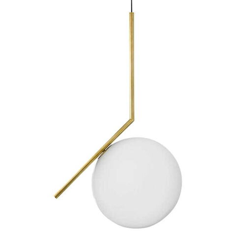 Milchkugel 20 cm – moderne Hängelampe aus Messing und Gold (1/4)