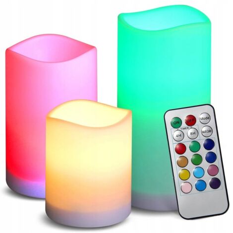 3 LED-Kerzen, RGB-Kerzen + Fernbedienung (1/5)