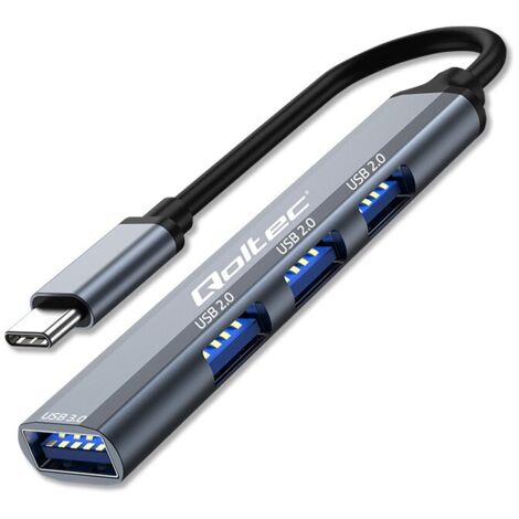 Qoltec Hub-Adapter USB-C 3.1 4w1 USB 3.0 3x USB 2.0 (1/5)
