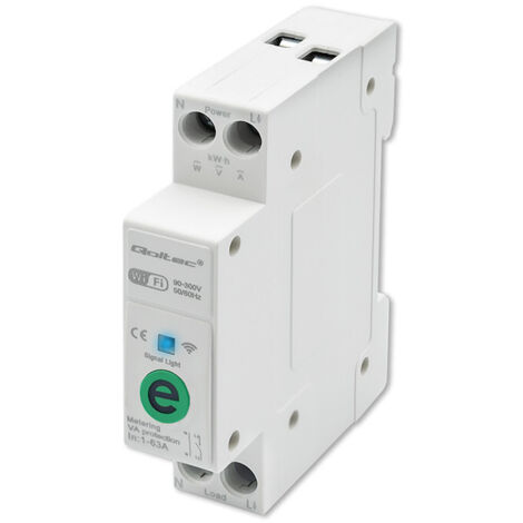 Qoltec 63A DIN-Schienenrelais mit Stromzähler  eWeLink von Sonoff  WLAN  LED (1/5)