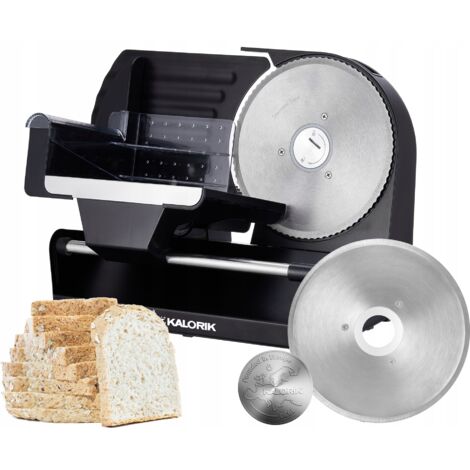 Elektrischer Metallschneider 220 W für Brot und Schinken, austauschbare Messer, schwarz (1/5)