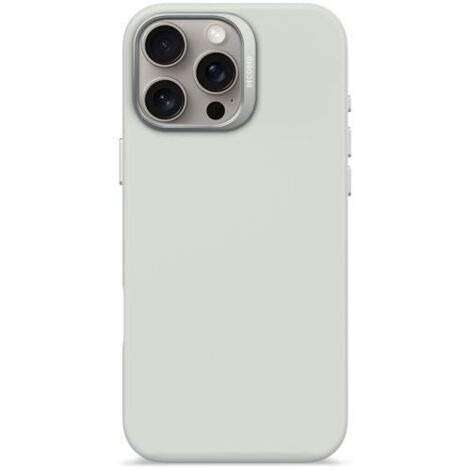 Decoded Antimikrobielle Silikon-Rückseite – MagSafe-kompatible Silikon-Schutzhülle für iPhone 16 Pro Max (Steingrau) (1/5)