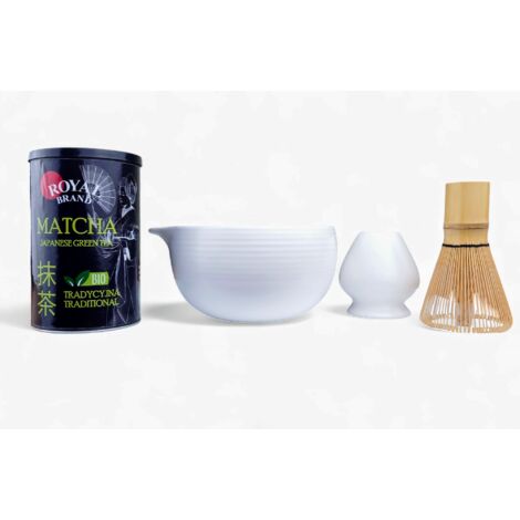 Royal Matcha Set mit Tasse, Ausgießer, Schneebesen und Löffel (1/5)