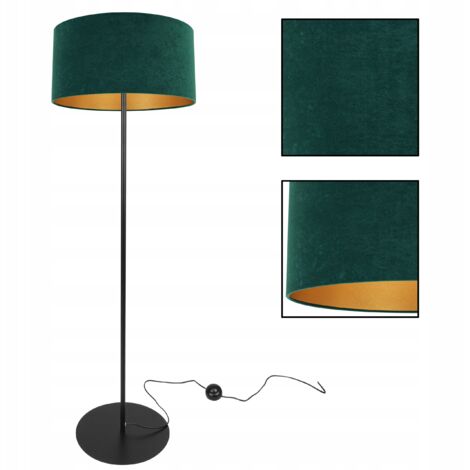 Stehlampe, Dreibein, Chrom, Samtlampenschirm (1/5)