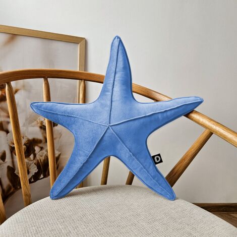 Großes Samtkissen mit Seesternmotiv VE2226 blau (1/2)