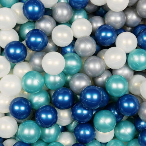 Spielbälle ø7cm 100 Stück metallisch türkis, metallisch blau, opalisierend, silber (1/3)