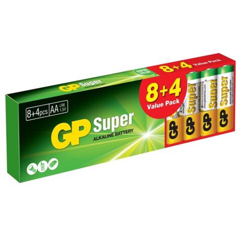 Super-Alkaline-Batterie AA LR6 1,5 V 12 Stück - GP15A-U12 (1/2)