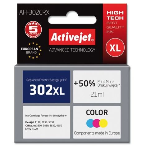 Activejet AH-302CRX - Tintenersatz für HP 302XL, 500 Seiten (1/2)