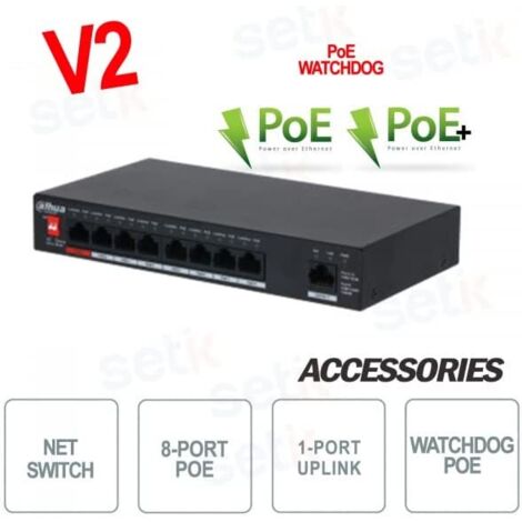 PoE-Switch PFS3009-8ET1GT-96-V2 8-Port Dahua (1/2)