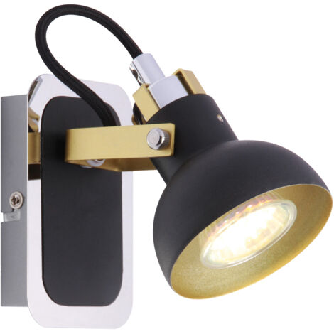 Schwarze, bewegliche dekorative Wandleuchte mario GU10 35W IP20 Ideus 03042 (1/2)
