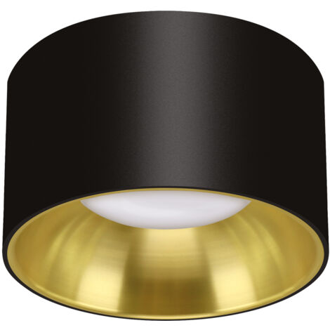 PANAMA C Deckenleuchte Spot rund, schwarz/gold (1/2)