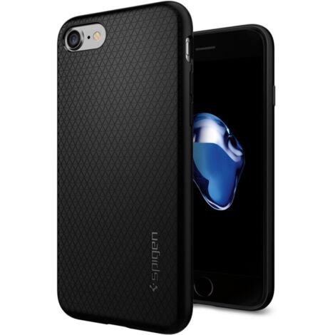 Spigen Hülle iPhone SE 2020/8/7 [Liquid Air] Geometrisches Muster Droid, Doppelte Schutz, Flexibel Schwarz (1/5)