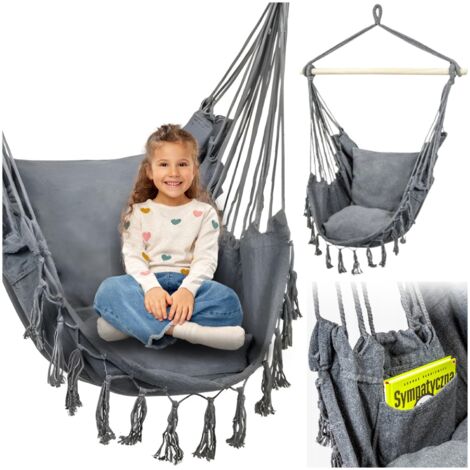 Brasilianischer Stuhl, Hängesessel, Hängematte, Schaukel für den Balkon, Boho + Kissen (1/5)