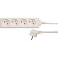 Elektrisches Verlängerungskabel, weiß, 4 Steckdosen mit Erdung, 5 m 72509 VOREL