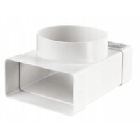 T-VERBINDUNG VON FLACHKANAL 110x55mm AUF RUNDKANAL 100mm PVC
