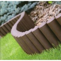 Beeteinfassung 2,7m Beetumrandung Zierzaun Rasenkante Palisade Mähkante Zaun - braun