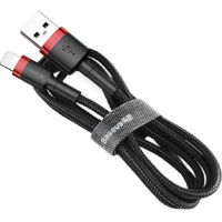 Robustes geflochtenes Kabel USB auf iPhone Lightning QC3 2 m - Schwarz und Rot
