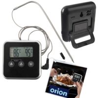 Digital kitchen thermometer with probe display and timer