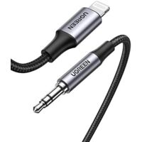 AUX-Audiokabel für iPhone MFi Lightning – 3,5-mm-Klinkenstecker, 1 m, grau