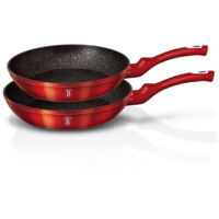 2er-Set Granit-beschichtete Bratpfannen 22/26cm BERLINGER HAUS Metallic Line Burgundy BH-1612-Nf