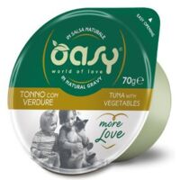 Oasy Cat Mehr Liebe Grüner Becher 70 g – Thunfisch mit Gemüse 70 g