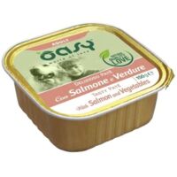 Oasy Dog Delizioso Pastete Schalenfutter für ausgewachsene Hunde 150 g - Lachs mit Gemüse 150 g