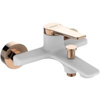 ALANIS Wandarmatur für Badewanne in Weißgold