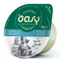 Oasy Cat Mehr Liebe Grüner Becher 70 g – Thunfisch mit Jakobsmuschel 70 g