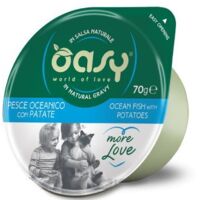 Oasy Cat Mehr Liebe Grüner Becher 70 g – Meeresfisch mit Kartoffeln 70 g
