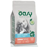 Oasy Puppy Nur eine tierische Proteinquelle Trockenfutter für Welpen kleiner Rassen 800 g – Welpe & Junior S/Mini – Lachs 800 g