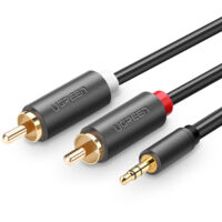 Audiokabel 3,5-mm-Miniklinke – 2x Cinch, 1,5 m, schwarz