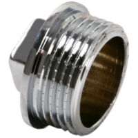Verchromter Messingstopfen 3/8" GZ mit Rand
