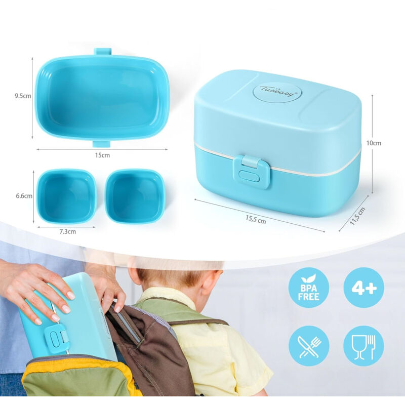 Contenitore Per Il Pranzo Per Bambini, Con Scomparti - 1300 Ml, Senza