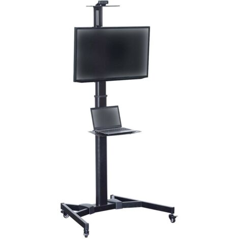 Digitus DA-90370 Carrello per TV Regolabile in altezza , Con ripiano per tastiera, Con meccanismo di bloccaggio , Rinfo (1/5)
