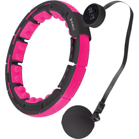 HHM16 HULA HOP NERO/ROSA CON MAGNETI E PESO + CONTATORE HMS