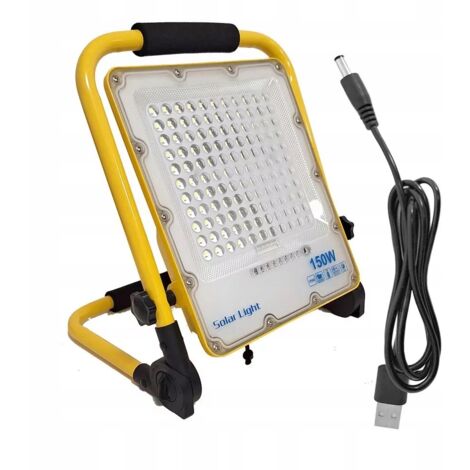Lampada da cantiere portatile a LED alogena 150W 230V + cavo USB a batteria