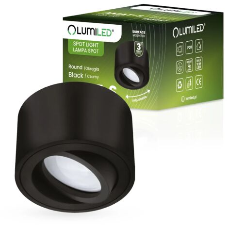 Tubo spot alogeno da superficie, orientabile, rotondo, nero, 50 mm, AMAT-S LUMILED (1/5)