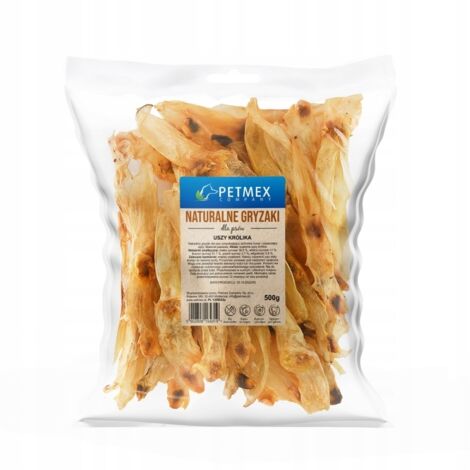 Snack masticabile naturale per cani a base di orecchie di coniglio essiccate, Petmex 500g (1/3)