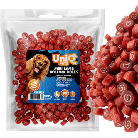 Snack masticabili per cani Uniq Pets, 500 g, al gusto di agnello. (1/4)