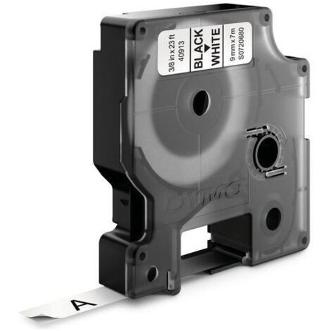 DYMO D1 Standard Etichette in Poliestere Nero su Bianco 9mm x 7m per LabelManager