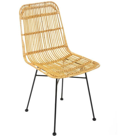 SEDIA Kubu in stile boho, metallo in vimini naturale (1/5)