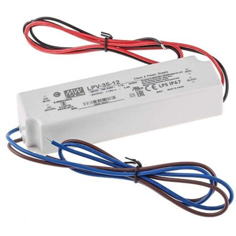 Mean well LPV-35-12 Zasilacz impulsowy LED 36W 12V 3A 90-264VAC 127-370VDC IP67 (1/3)